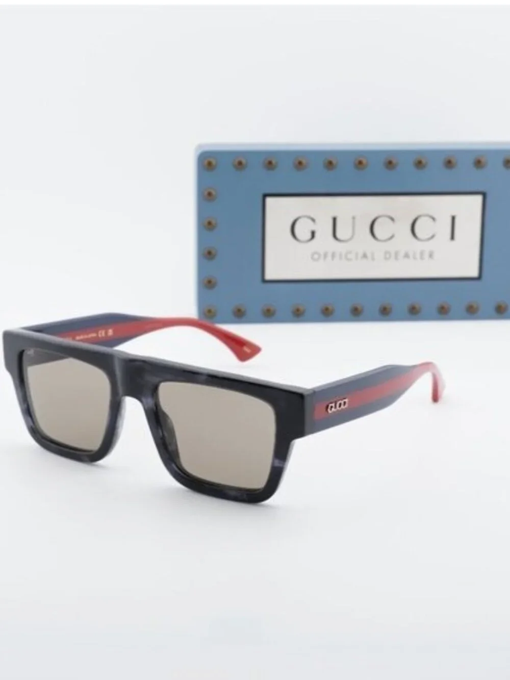 Gucci GG1868S 004 Square Sunglasses - Havana Blue Red\ Brown